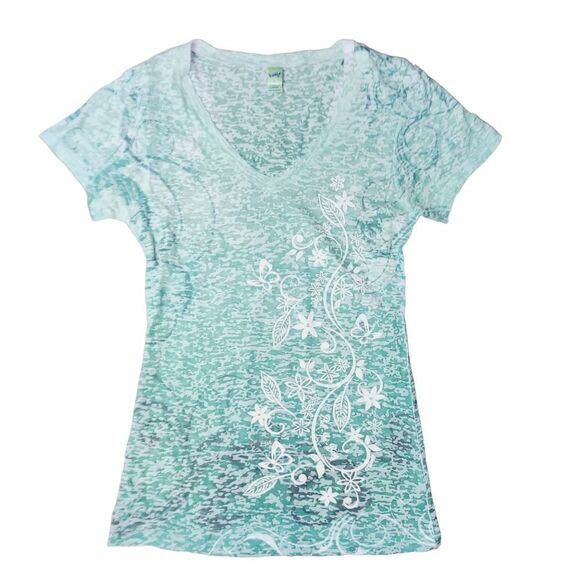Y2K Fairycore Bratz Butterfly Green Heathered V-neck Stretchy T-shirt - Picture 1 of 11